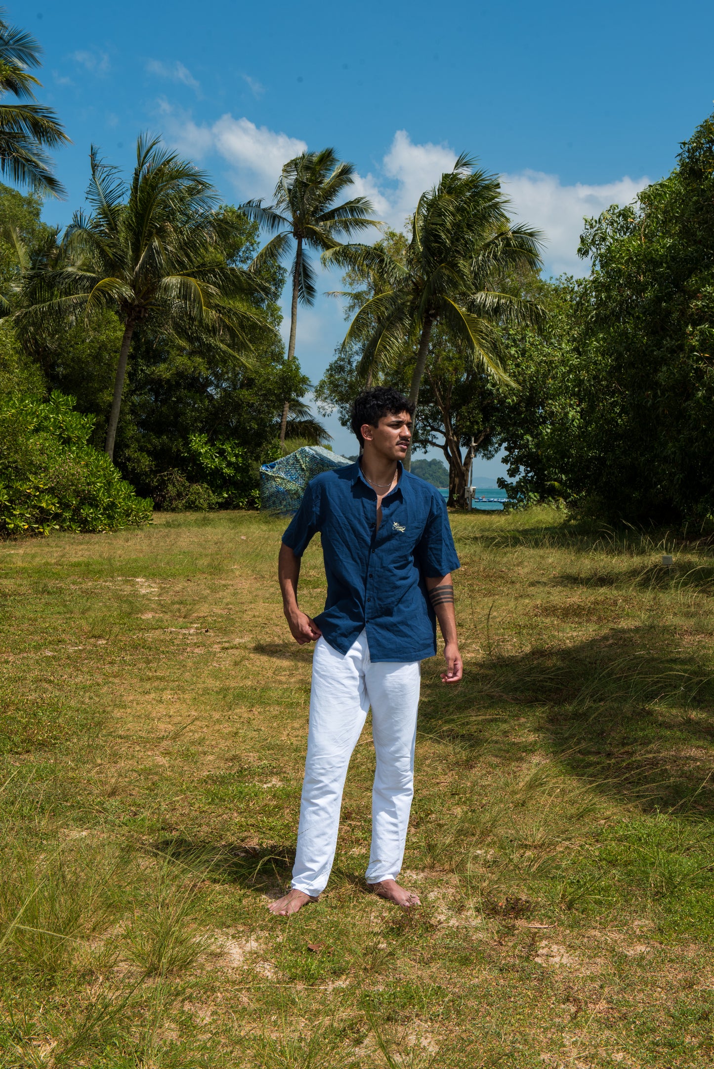 Oxford-Blue Short Sleeve Button-Up