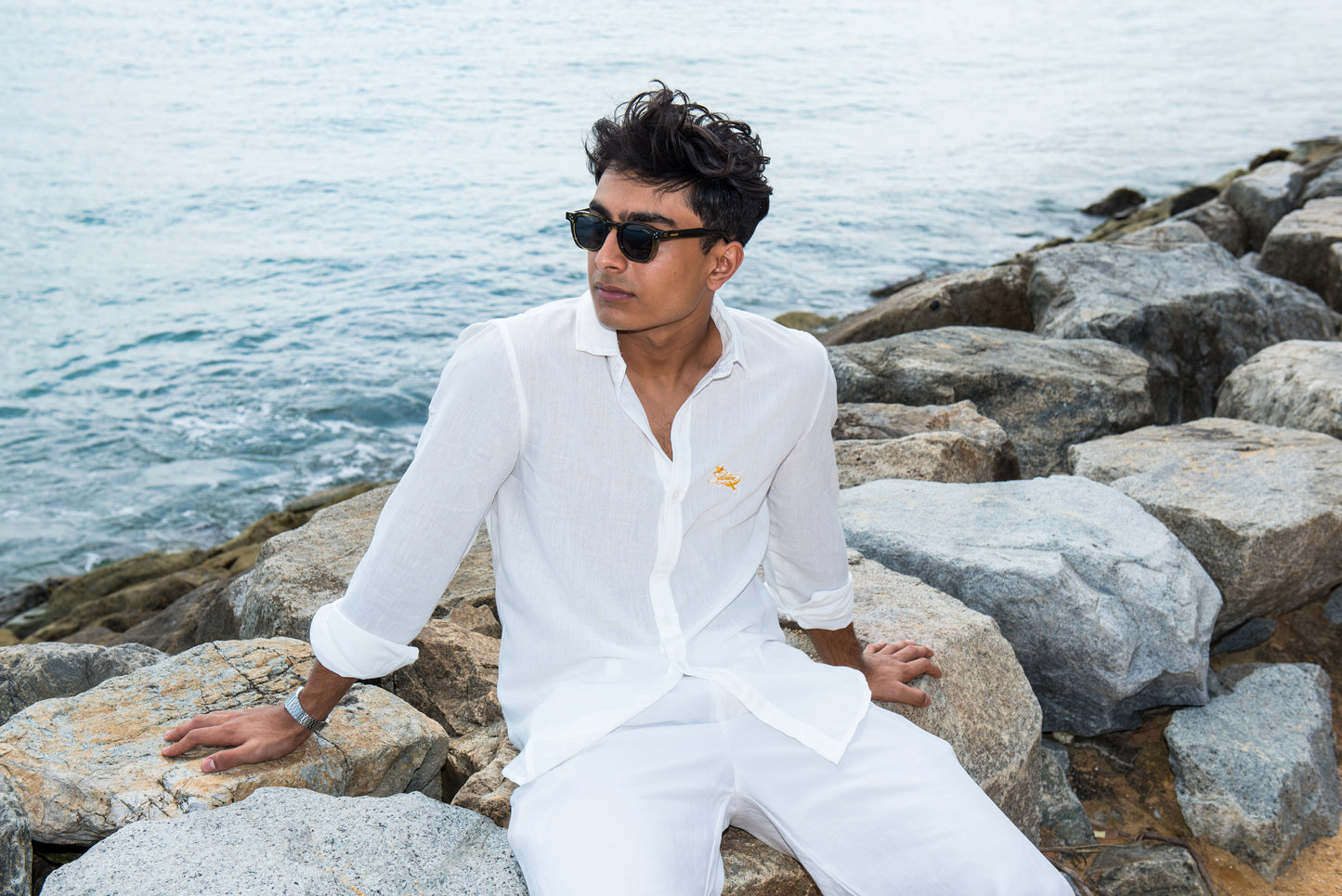 Bone-White Linen Button-Up