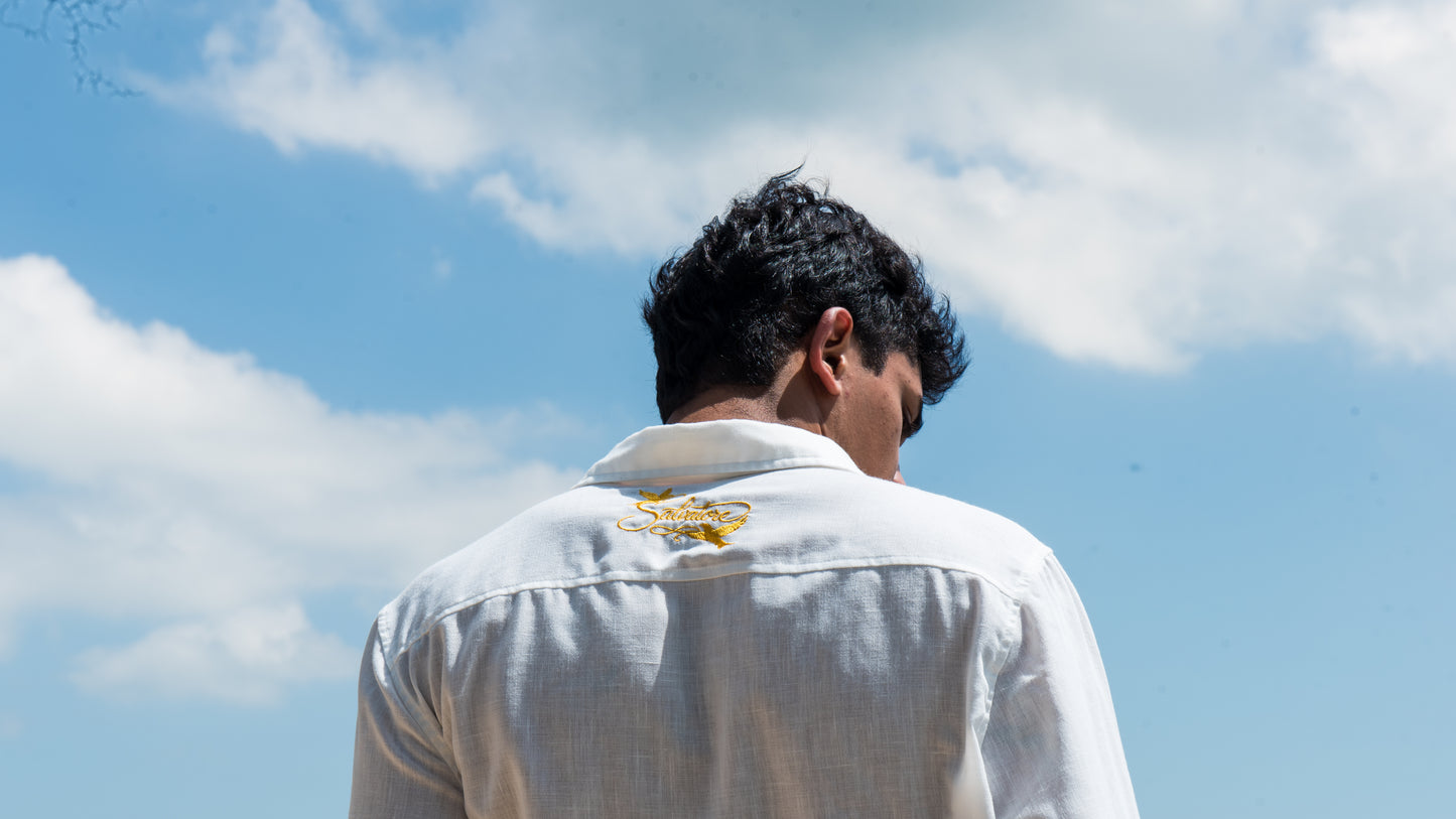 Bone-White Linen Button-Up