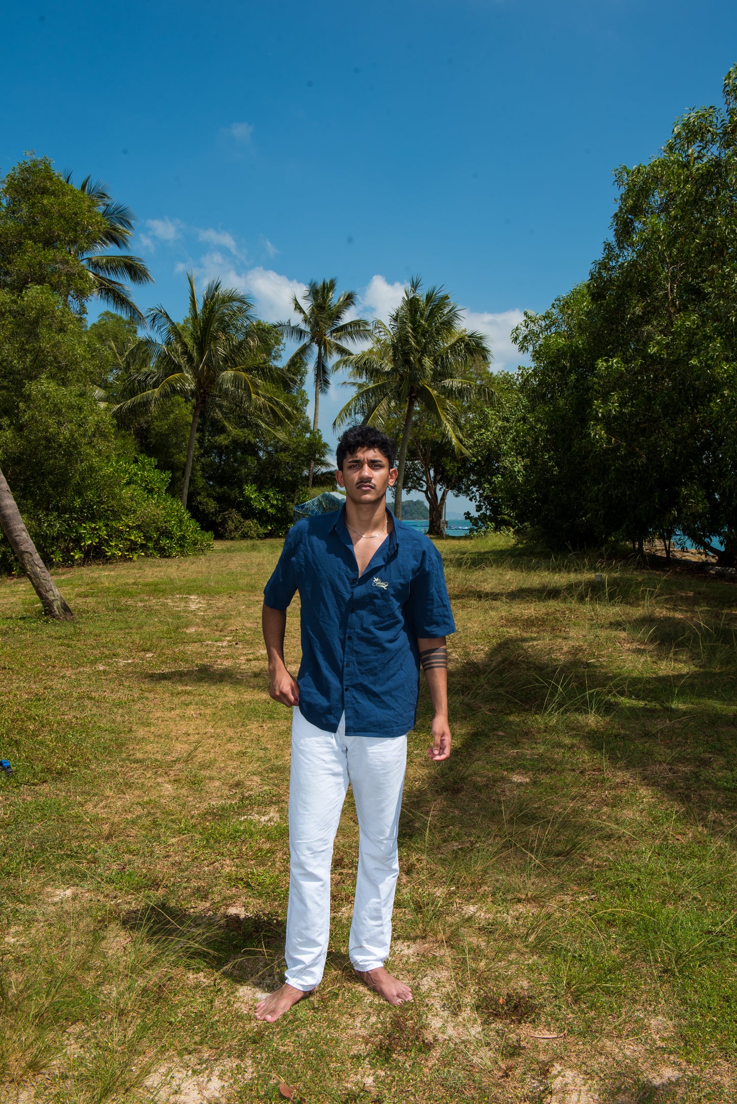 Oxford-Blue Short Sleeve Button-Up